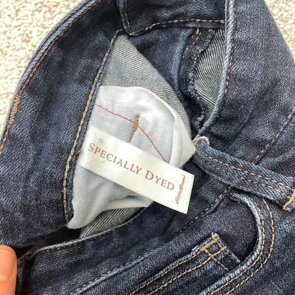 Eddie Bauer Curvy Bootcut Denim Jeans Womens 12 Blue Mid Rise Specially Dyed - Picture 14 of 15